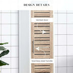Hoher Badezimmerschrank mit offenen Regalen und geschlossenem Stauraum - 13.14"L x 10.4"W x 68"H