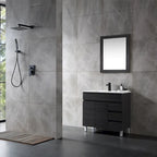 32 inch MDF black bathroom cabinet with sink - 32*32*20.4