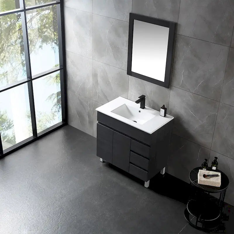 32-Inch Bathroom Vanity Cabinet with Ceramic Sink
