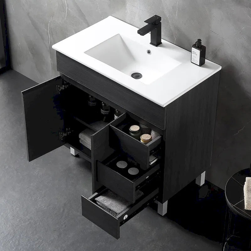 32-Inch Bathroom Vanity Cabinet with Ceramic Sink