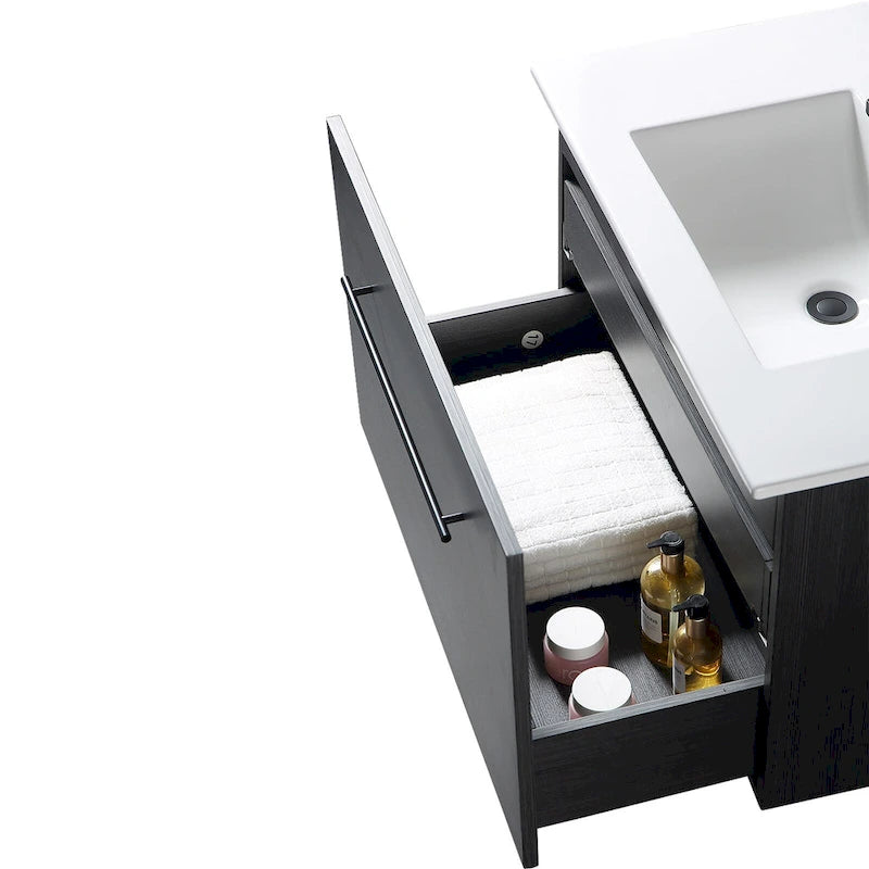 32-Inch Bathroom Vanity Cabinet with Ceramic Sink
