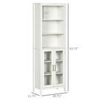 Tall Bathroom Storage Cabinet with 3-Tier Open Shelves and Freestanding Linen Tower