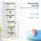 Tall Bathroom Storage Cabinet with 3-Tier Open Shelves and Freestanding Linen Tower