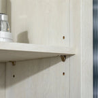 Tall Bathroom Storage Cabinet with 3-Tier Open Shelves and Freestanding Linen Tower