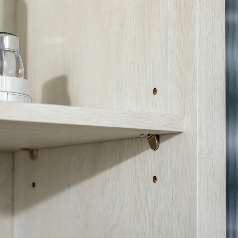 Tall Bathroom Storage Cabinet with 3-Tier Open Shelves and Freestanding Linen Tower