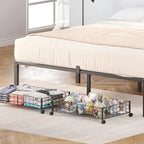 Rolling Under-Bed Storage Basket with Lockable Wheels