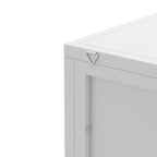 22.25" Floor Corner Cabinet with Tempered Glass Doors and Storage Shelves