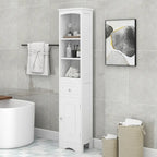 Hoher Badezimmerschrank mit Schublade und verstellbarem Einlegeboden