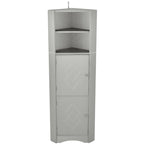 Tall Corner Bathroom Cabinet with Doors and Adjustable Shelves
