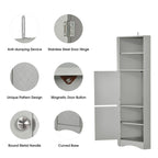 Tall Corner Bathroom Cabinet with Doors and Adjustable Shelves
