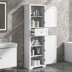 Freestanding Bathroom Storage Cabinet with Drawer and Adjustable Shelf