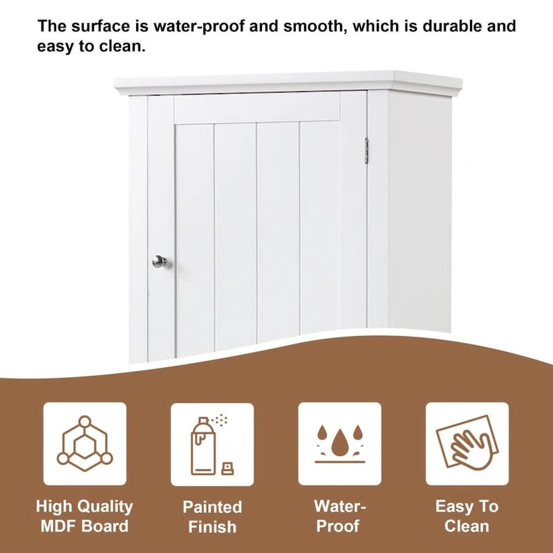 Freestanding Bathroom Storage Cabinet with Drawer and Adjustable Shelf