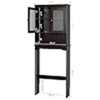 Over-the-Toilet Storage Cabinet with Glass Doors and Adjustable Shelf