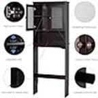 Over-the-Toilet Storage Cabinet with Glass Doors and Adjustable Shelf