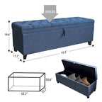 Storage Ottoman Bench with Flip-Top Lid and Inner Storage
