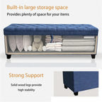 Storage Ottoman Bench with Flip-Top Lid and Inner Storage