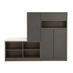 2-in-1 Shoe Storage Bench with Padded Seat and Adjustable Shelves