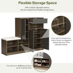 2-in-1 Shoe Storage Bench with Padded Seat and Adjustable Shelves