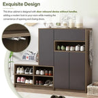 2-in-1 Shoe Storage Bench with Padded Seat and Adjustable Shelves
