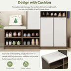 2-in-1 Shoe Storage Bench with Padded Seat and Adjustable Shelves