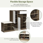 2-in-1 Shoe Storage Bench with Padded Seat and Adjustable Shelves