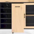 Küchenvorratsschrank, 59" H, mit Weinregal, Schublade und 4 Aufbewahrungstüren