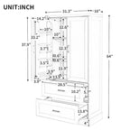 Tall Bathroom Storage Cabinet with Two Doors and Drawers