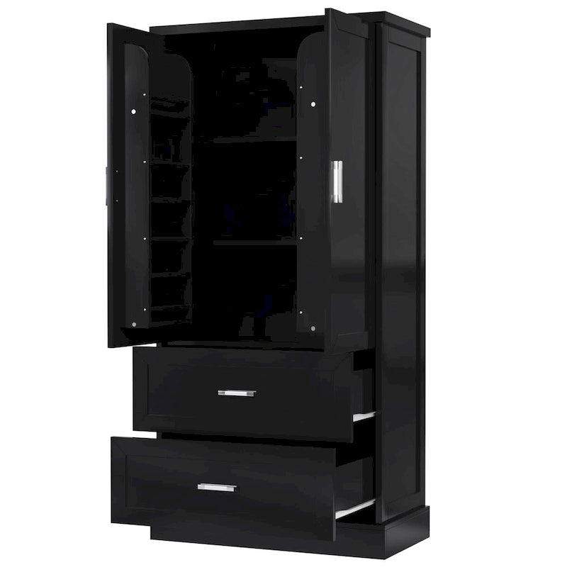 Tall Bathroom Storage Cabinet with Two Doors and Drawers