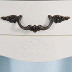White 2-Tier Nightstand with Drawer and Curved Legs