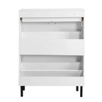 Freestanding Shoe Cabinet with 2 Flip Drawers and Metal Legs