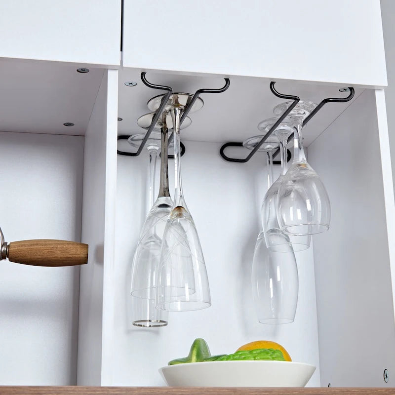 Farmhouse Coffee Bar Wine Cabinet with Charging Station