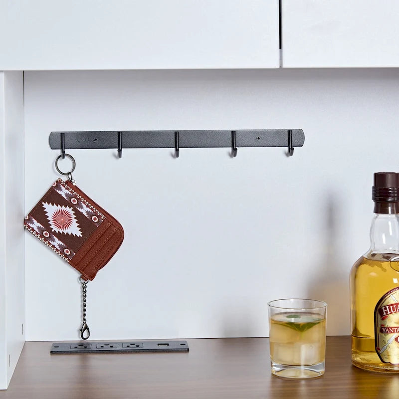 Farmhouse Coffee Bar Wine Cabinet with Charging Station