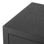 Mobile contenitore geometrico Art Déco a 2 ante con pomelli dorati - Nero