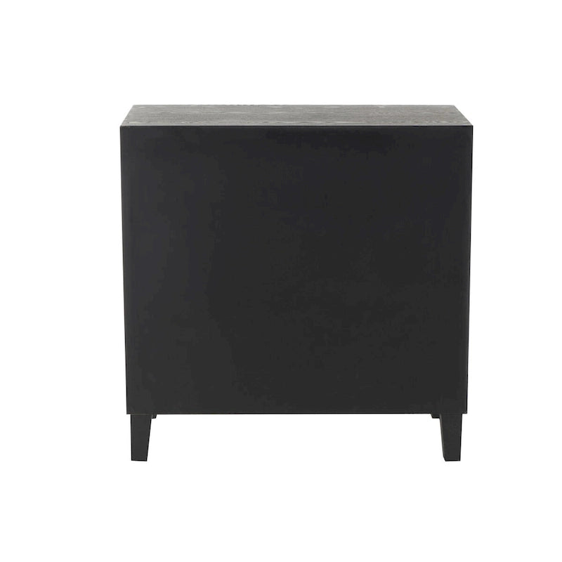 Mobile contenitore geometrico Art Déco a 2 ante con pomelli dorati - Nero